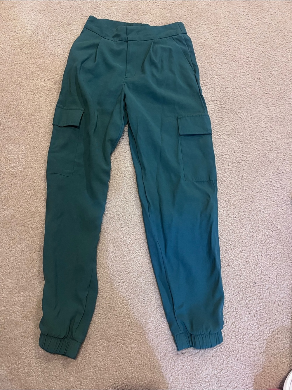 Teal Cargo Jogger Pants size 0 women’s a new day business casual